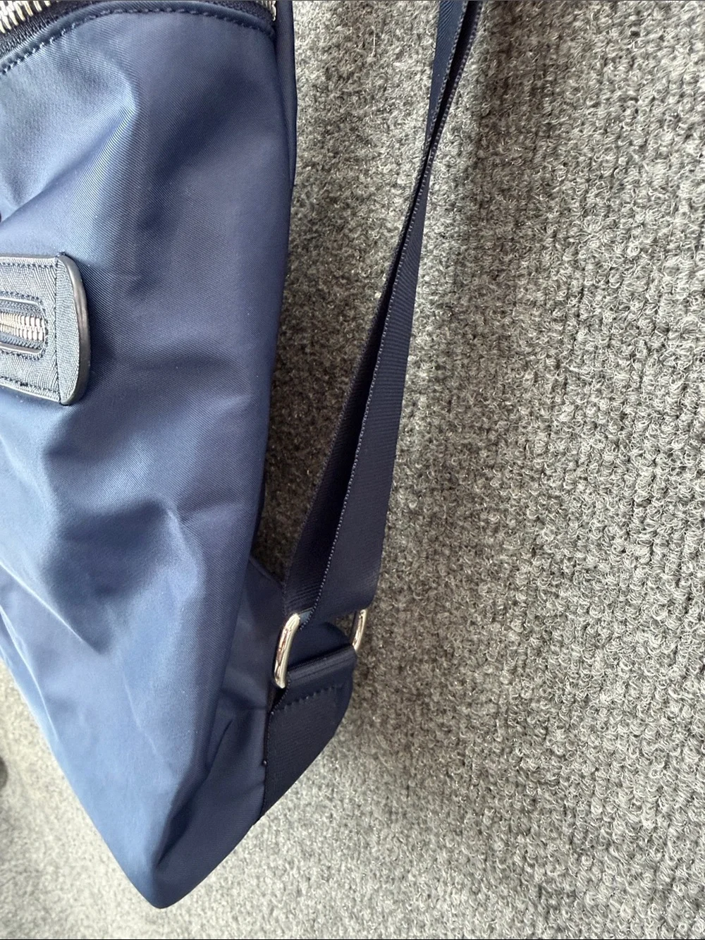 Giani Bernini Navy Nylon Compact Backpack with Front Zip Pocket